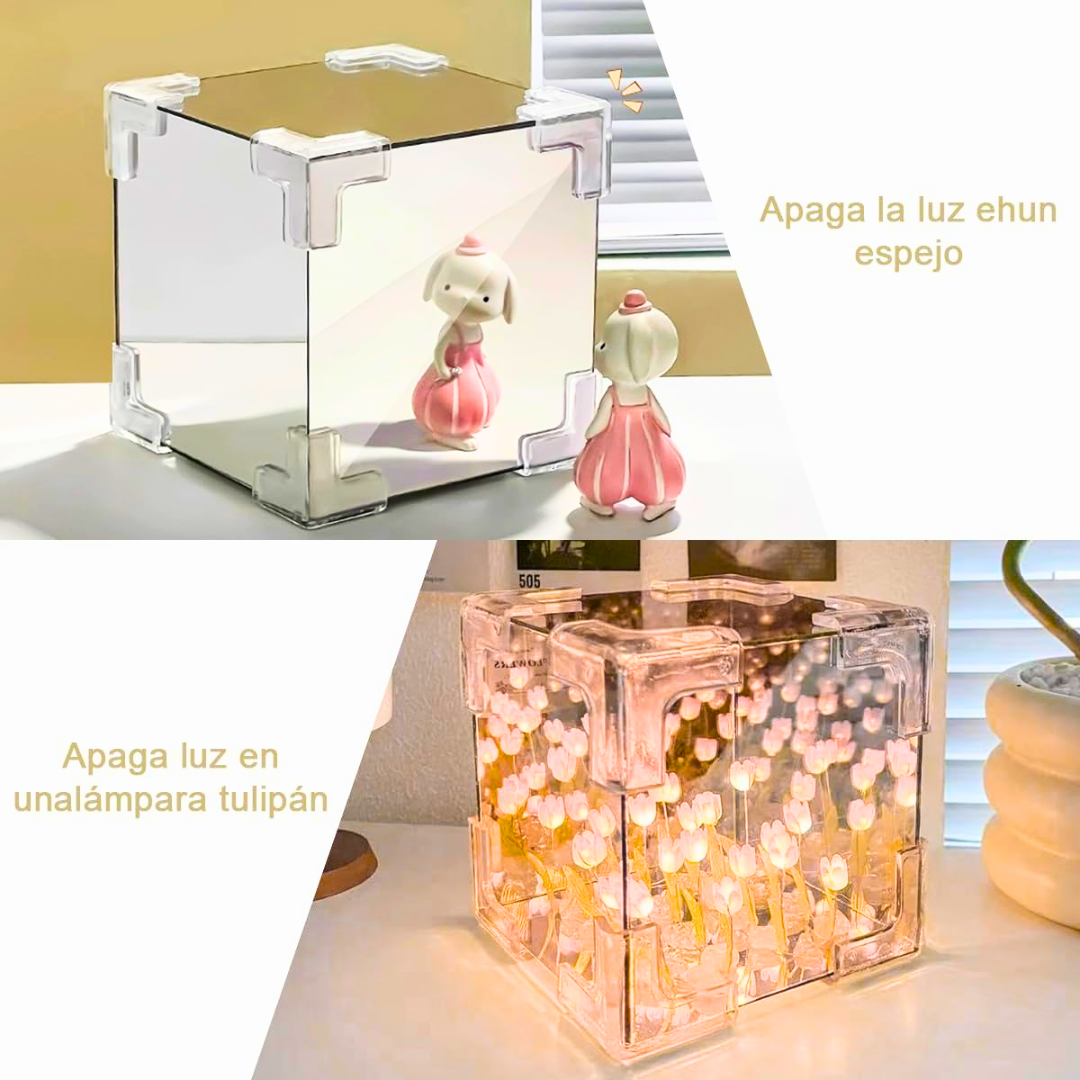 Lampara infinita de tulipanes Cubo ⬜